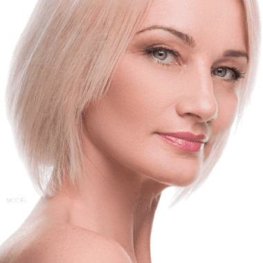 Mature woman with short hair